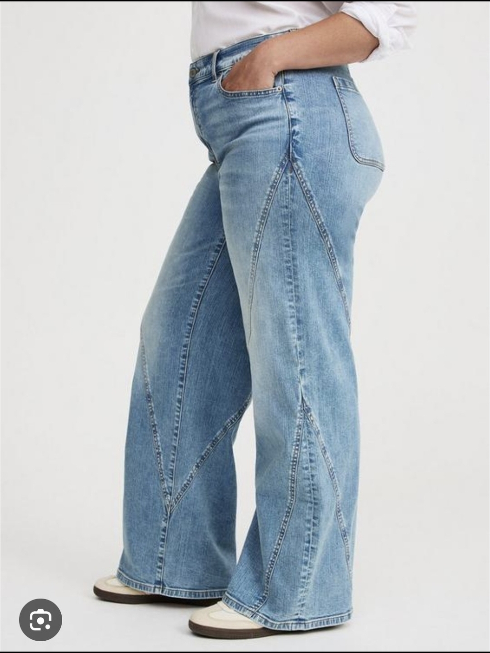 NWT Torrid Perfect Wide Leg Vintage Stretch Twisted Seam Jeans Size 22 Reg New - Picture 3 of 11